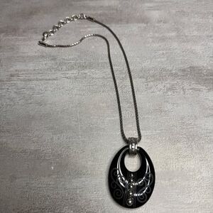 Brighton Black Scroll Pendant Necklace